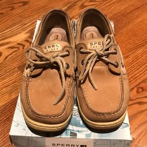 Bluefish 2 Eye Linen/Leopard Sperry Top-Sliders